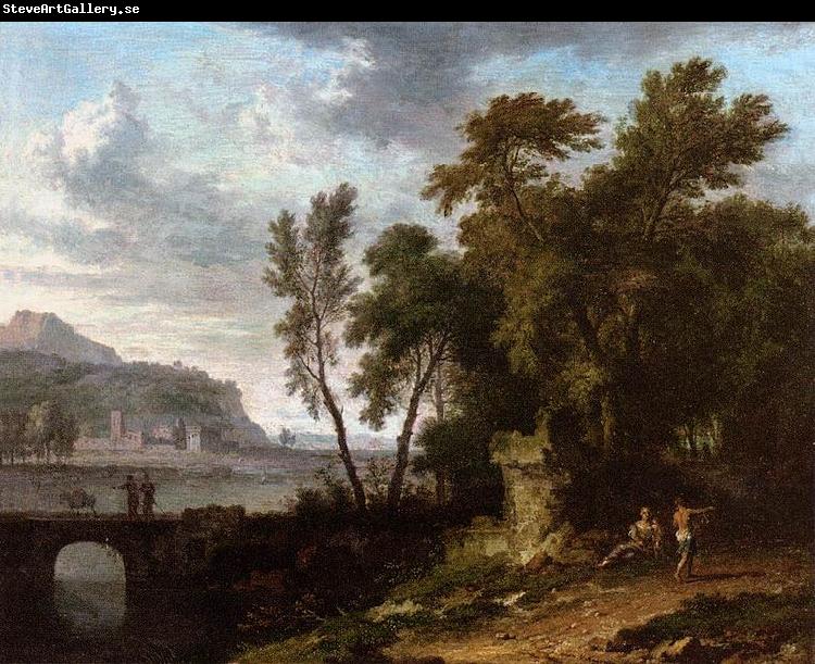 Jan van Huijsum Landscape with Ruin and Bridge
